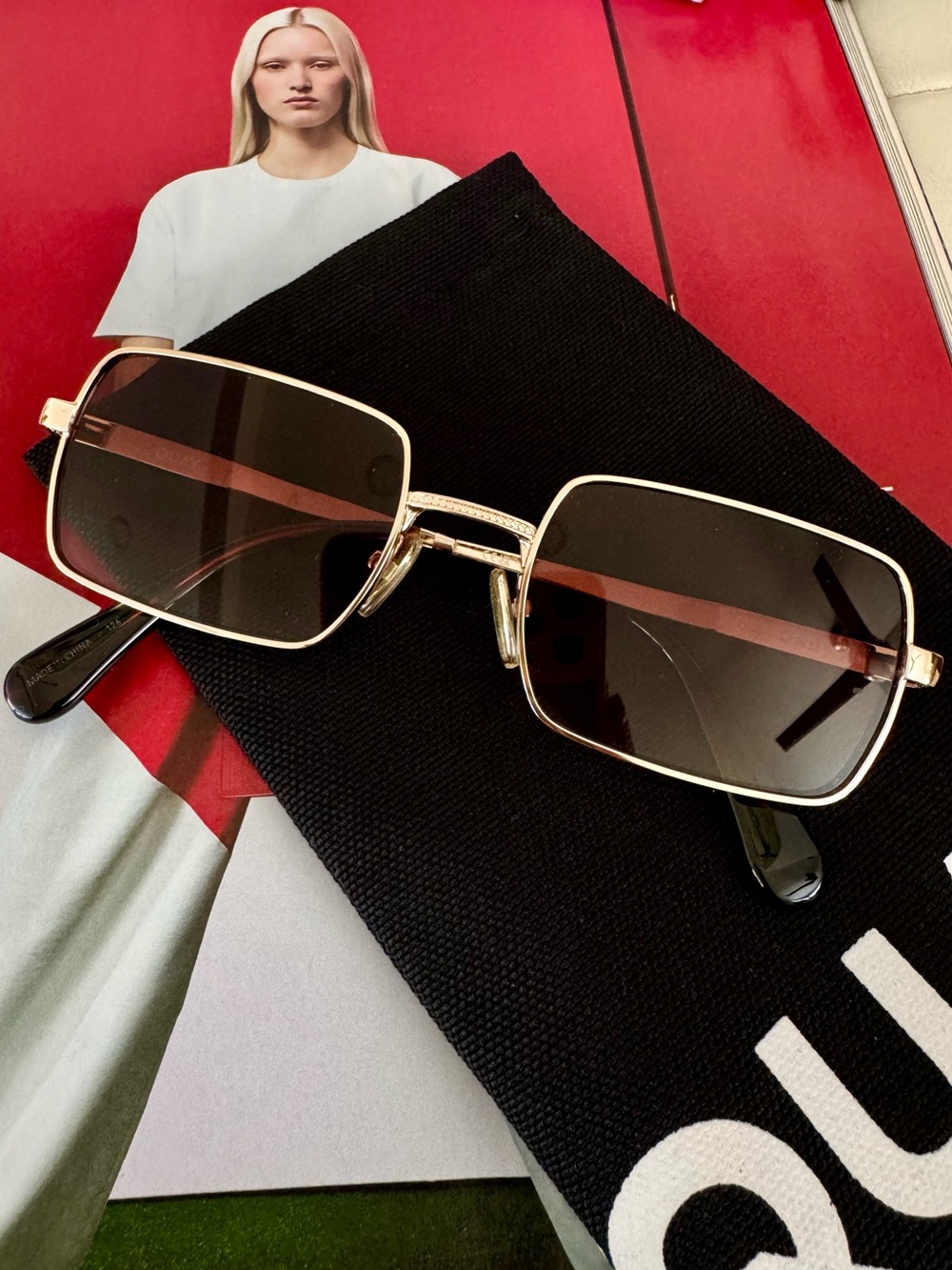QUAY DND Gold Frame Brown Lens Women's Sunglasses